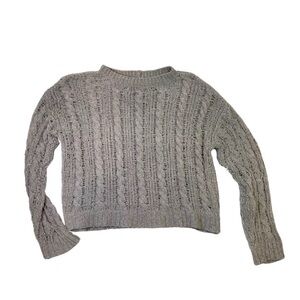 American Eagle Outfitters Light Gray Knit Sweater